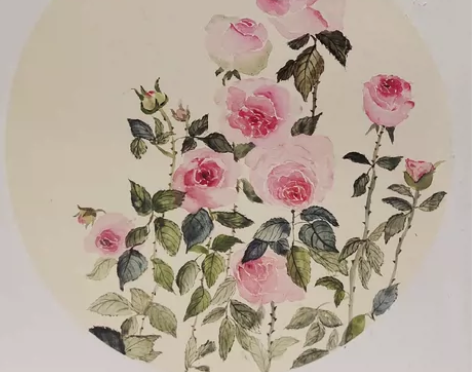 纯手绘 新中式餐厅装饰画客厅玄关走廊过道壁...