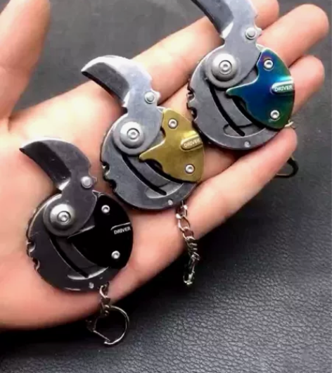 多功能户外拆快递刀迷你防身锋利随身军刀钥匙...