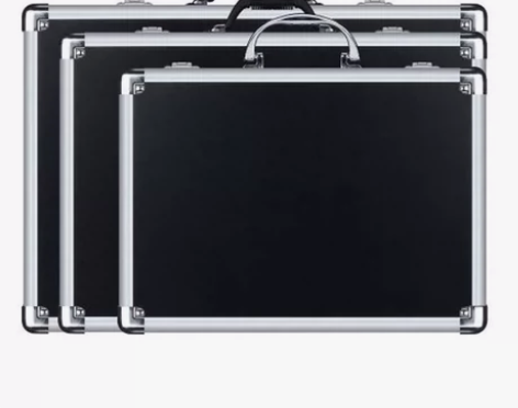 库存处理黑色铝箱铝合金?密度板钥匙铝箱，带...