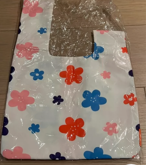 购物袋小花花图案 袋身宽约33cm，高约2...