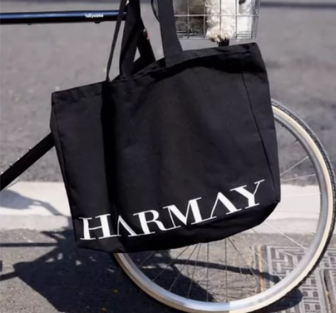 HARMAY话梅黑色帆布包购物袋环保袋 全...