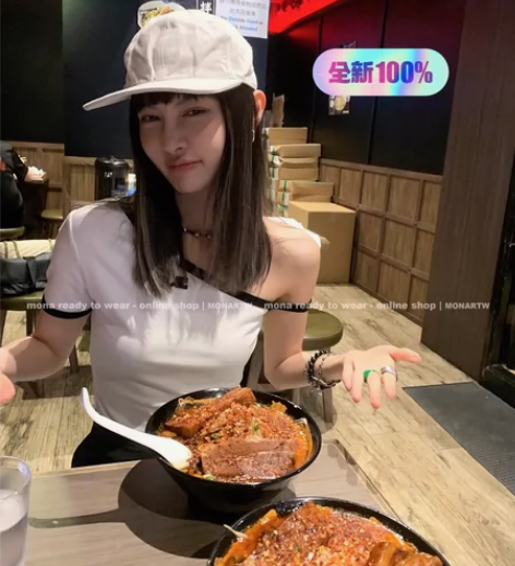 MONA黑白色 甜辣设计感小众 百搭设计感...