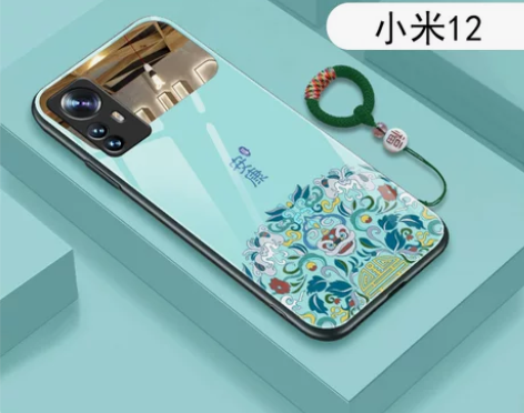 新款小米12手机壳中国风国潮镜面玻璃高档网...