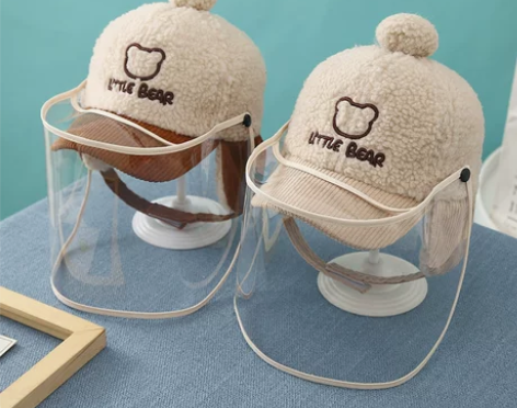 婴儿帽子秋冬季防疫儿童防护面部罩宝宝防飞沫...