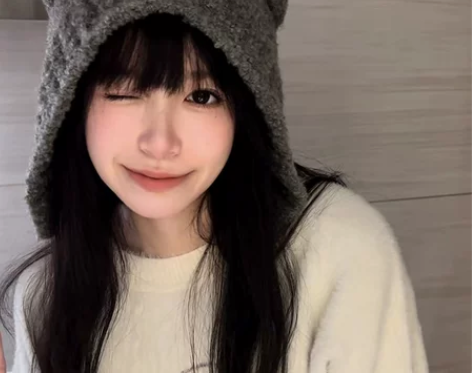 小熊帽子女款秋冬季女生可爱冬款保暖毛线20...