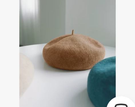 山末SALMOO羊毛贝雷帽女秋冬日系画家帽...