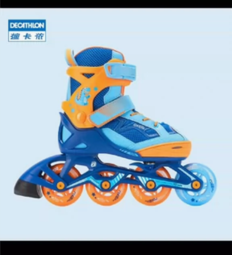 迪卡侬轮滑鞋溜冰鞋男女儿童初学者中大童可爱...