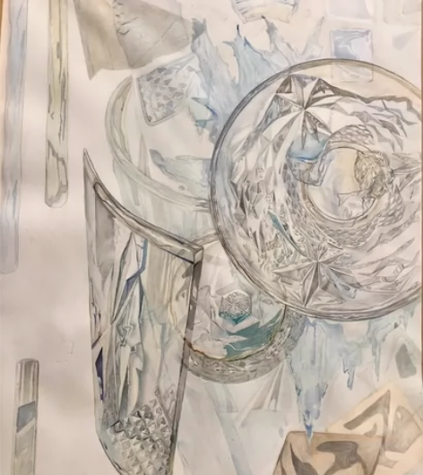 2开精微素描作品 （玻璃杯之解构）一本大学...