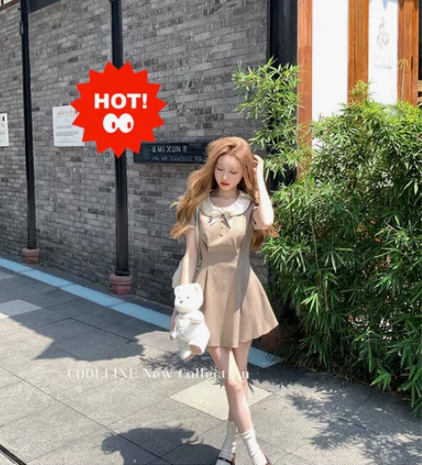 COOLLINE林子熙 少女的天赋 细格纹...