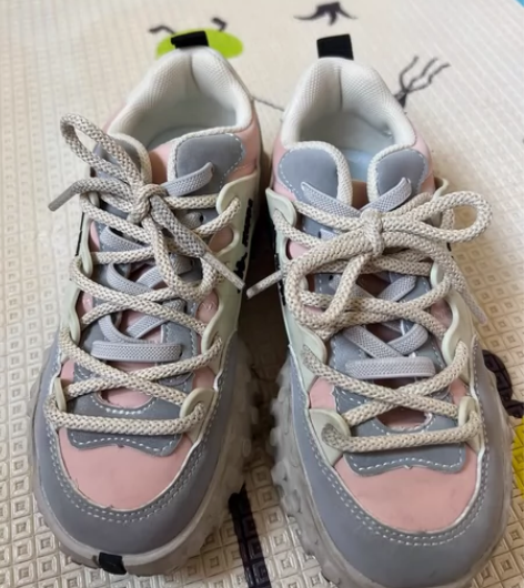 kappa 粉灰色女童运动鞋，32码，适合脚内长19.8cm...