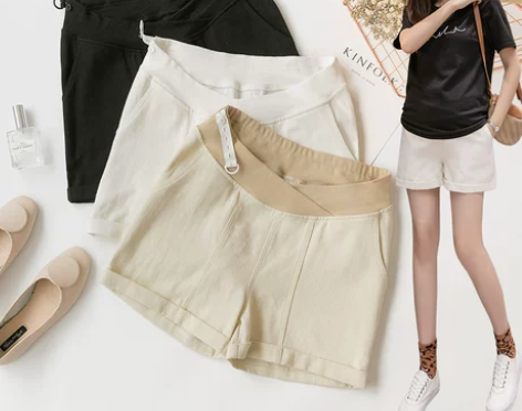 孕妇裤子夏季新款卷边短裤加肥加大短裤女外穿...