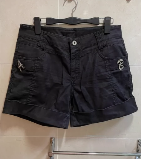 卡轩娜 女士黑色休闲裤超短裤百搭弹力裤 1...