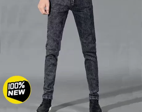 高级灰加绒加厚弹力牛仔裤男秋冬季加大码直筒...