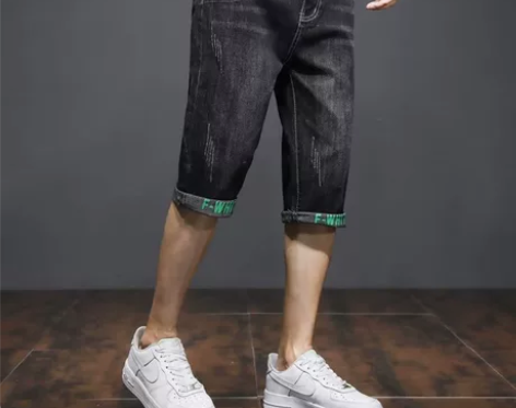 牛仔裤男夏季薄款直筒修身七分裤2023年新...