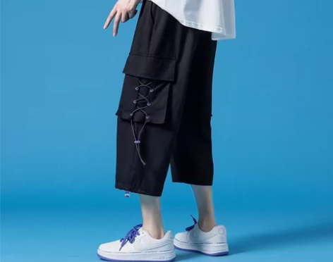 高街多口袋工装短裤男潮牌潮流七分裤ins夏...