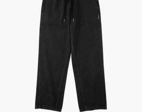 Turnthetables解构口袋牛仔裤松...