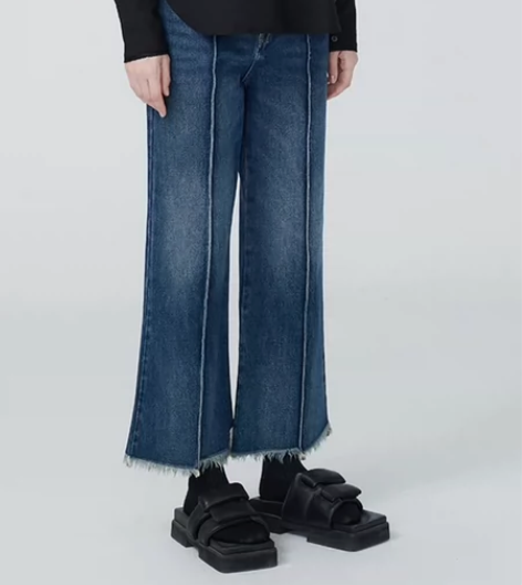 休闲百搭MSLAN outlet牛仔裤女春...