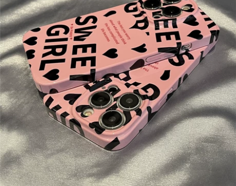 ins字母个性适用苹果14手机壳粉色新款i...