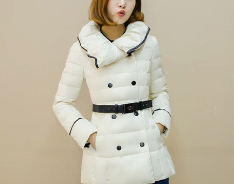 简朵冬季新品韩版通勤修身显瘦长袖纯色中长 ...