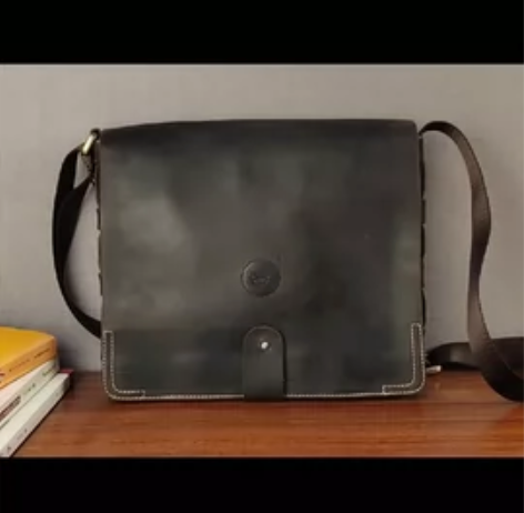 复古质感头层牛皮疯马皮男士单肩包斜挎包休闲...