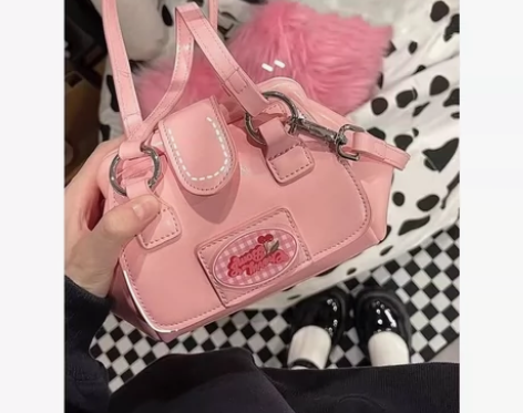 可爱包包 粉色系女孩～手提斜跨包  [火]...