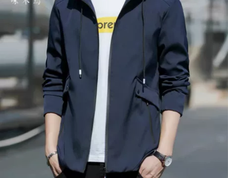 啄木鸟男装夹克春秋季男士外套休闲连帽加肥加...