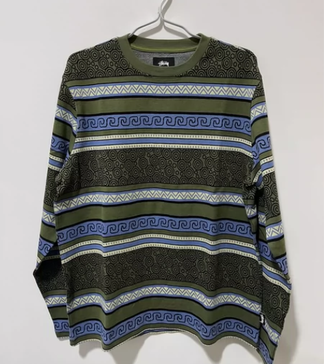 全新正品stussy民族风长袖T恤 M码肩...