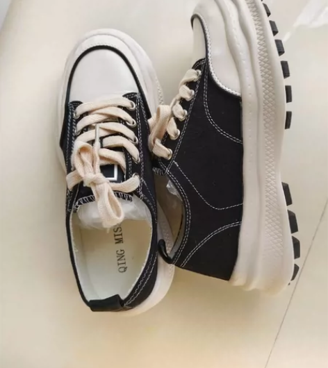 香家同款小香风帆布鞋帆布厚底鞋百搭溶解鞋 ...