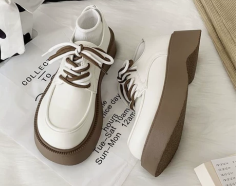 英伦风小皮鞋女春季2021新款百搭厚底松糕...