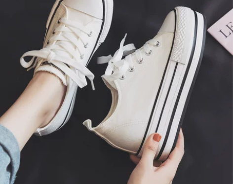 Allstar匡威厚底内增高8厘米帆布鞋女...