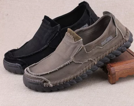 老北京布鞋男牛筋底宽脚男鞋加肥宽松休闲鞋防...