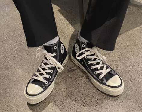 经典款1970s高帮帆布鞋男潮流百搭纯色情...