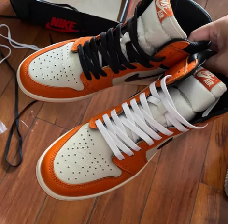 aj1 乔丹一代 扣碎篮板 白橙 头层纳帕...