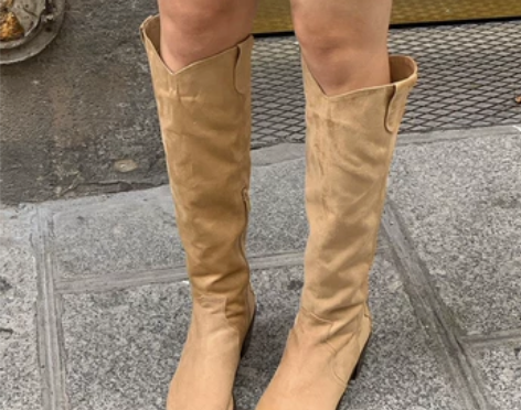 韩国东大门2022秋季新款尖头方跟复古套筒...