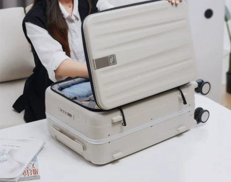 汉客旅行箱 新款前开盖铝框登机行李箱女20...