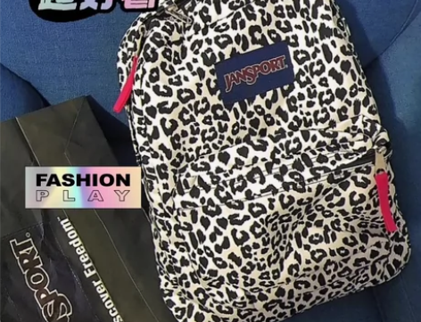 【正品捡漏】粉豹纹jansport杰斯伯全...