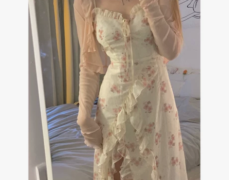 ?DREAM SEVEN77 碎花吊带连衣...