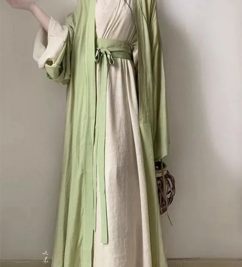 晋制汉服女中国风直裾大袖衫套装改良魏晋风夏...