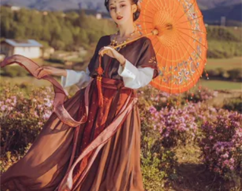 ?【兰若庭汉服—赤莲】坦领汉元素 分片裙 ...