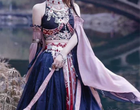 汉服女苗疆哈尼民族春秋款中国风异域风情服装...