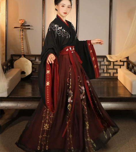 ?云芳晴绾星辰汉服女中国风交领齐腰襦裙魏晋...