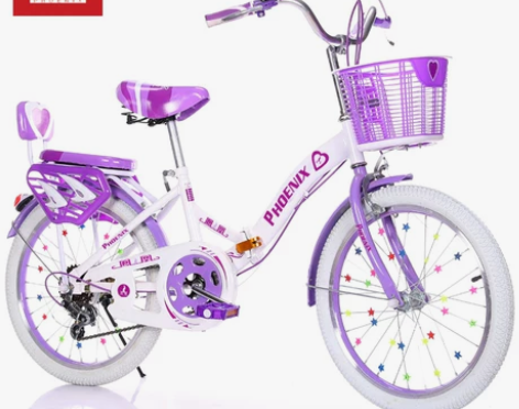 凤凰儿童自行车女孩公主款6-10-12-1...