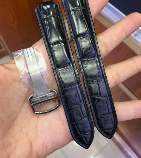 全新鳄鱼皮表带 代用卡地亚蓝气球42盘 双...