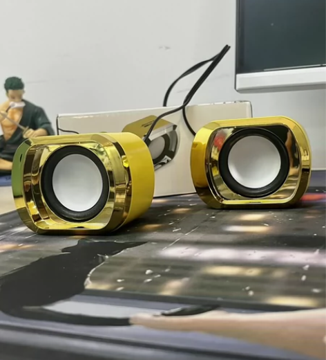 金色纪念版电竞小音响台式机笔记本电脑手机低...