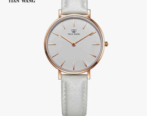 天王表手表女表皮带石英表时尚休闲防水女士腕...