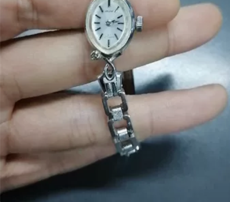 西铁城带钻石包白金21钻机械手卷万花筒女表...