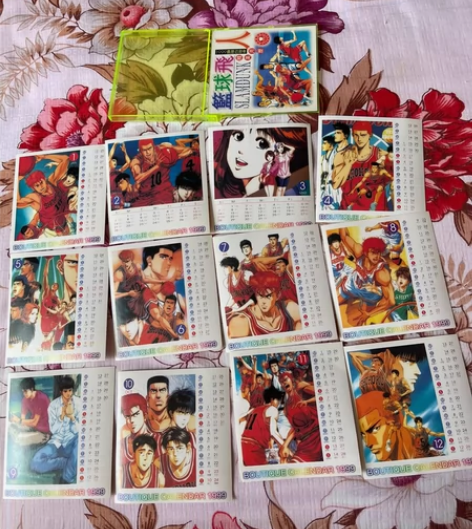 99年灌篮高手日历，灌篮高手足球小将散卡，...