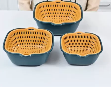 (低价出售)双层塑料洗菜盆沥水篮子厨房神器...