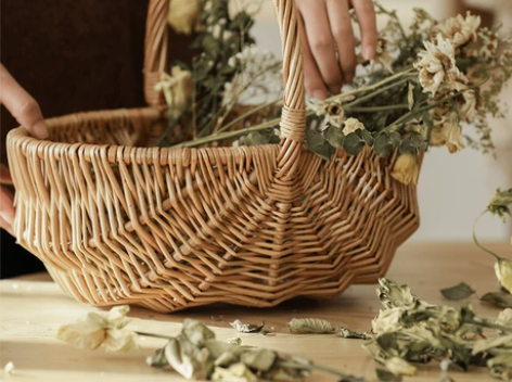 几乎全新,编织野餐篮子ins柳编野餐用品竹...