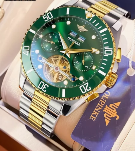 瑞士欧品客品牌正品名牌绿水鬼手表男士机械表...